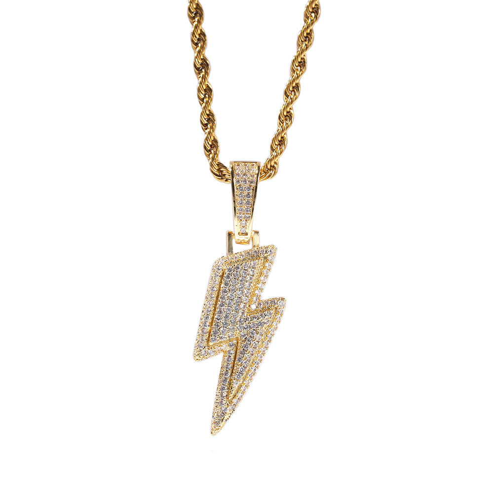 Collier Hip-Hop Personnalisé Polyvalent Lightning