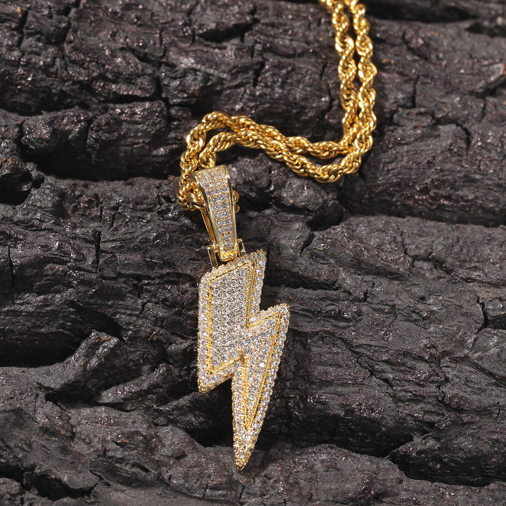 Collier Hip-Hop Personnalisé Polyvalent Lightning