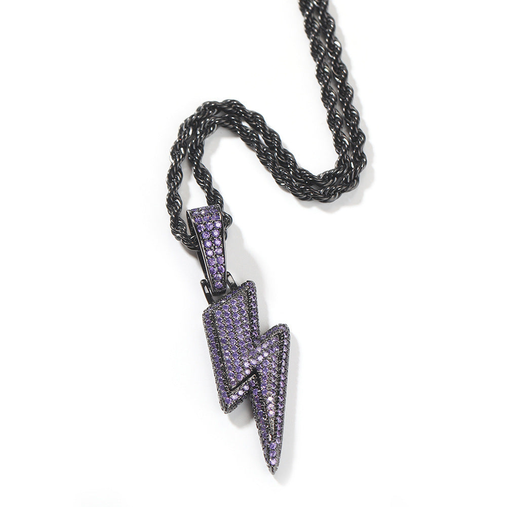 Collier Hip-Hop Personnalisé Polyvalent Lightning