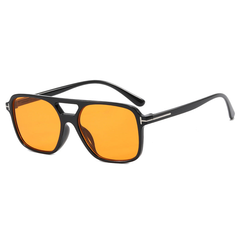 Nouvelles lunettes de soleil tendance pour femmes, lunettes de soleil rétro, lunettes de soleil tendance à double pont en forme de T 