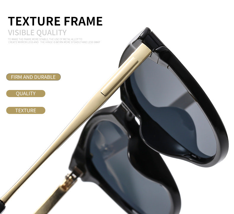 New fashion sunglasses metal rice nail style sunglasses for men and women large frame sunglasses