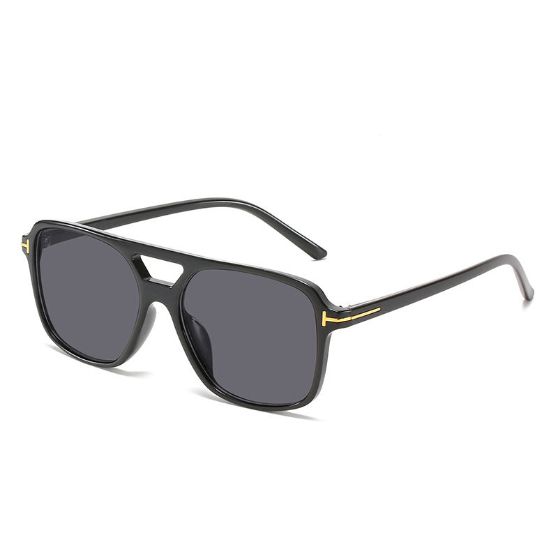 New fashion women's sunglasses, retro sunglasses, T-shaped double bridge fashion sunglasses