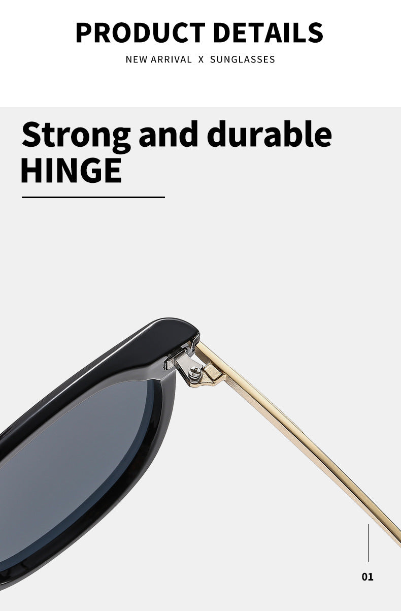 New fashion sunglasses metal rice nail style sunglasses for men and women large frame sunglasses