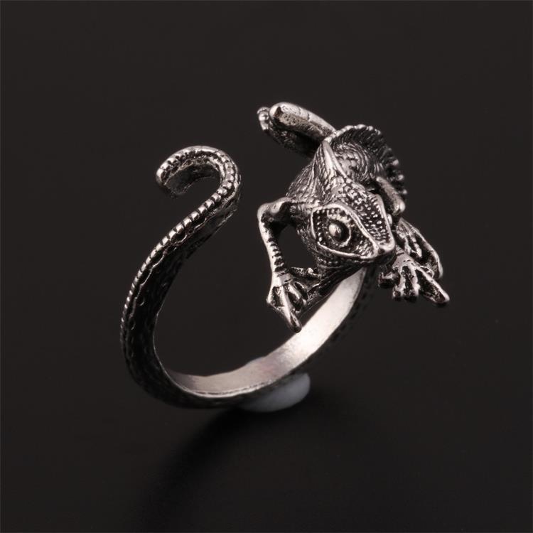 Retro Punk European and American Hip Hop Animal Lizard Ring Alloy Open Adjustable Ring