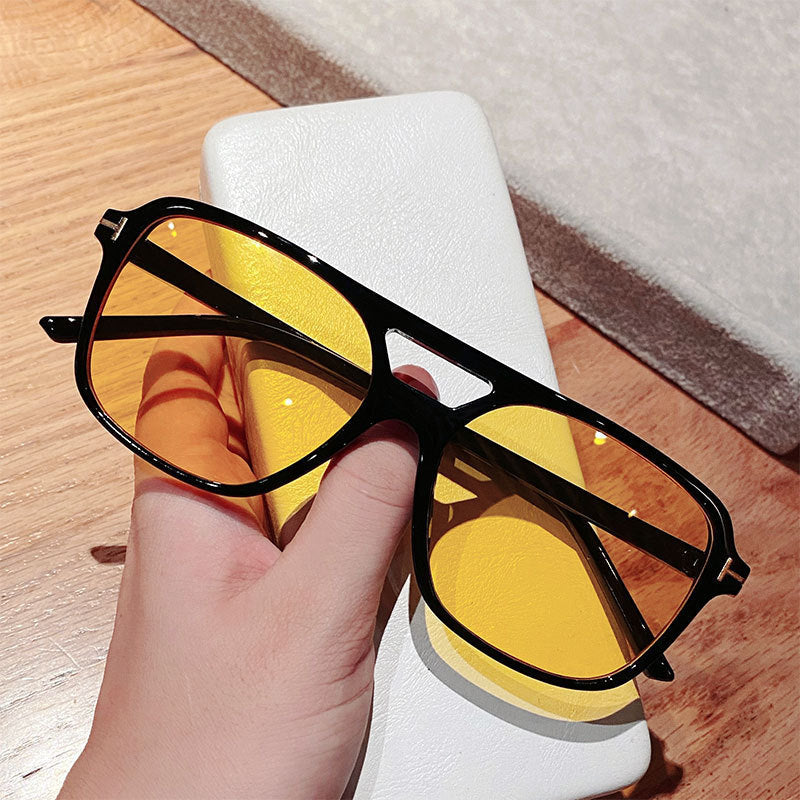 New fashion women's sunglasses, retro sunglasses, T-shaped double bridge fashion sunglasses