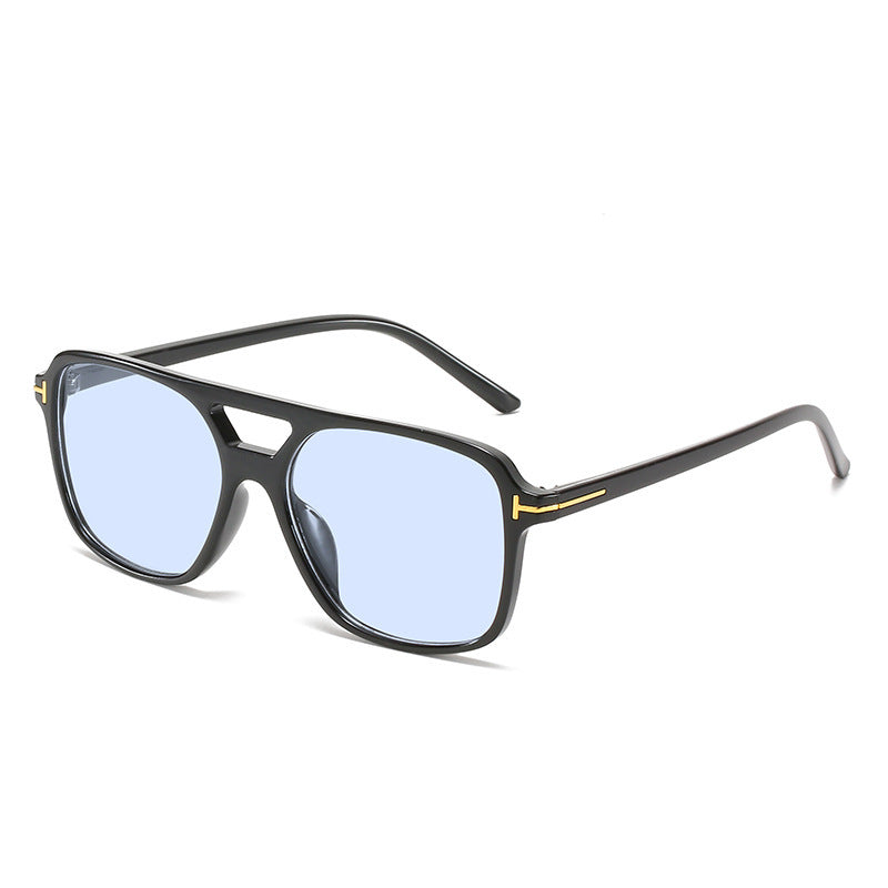 New fashion women's sunglasses, retro sunglasses, T-shaped double bridge fashion sunglasses