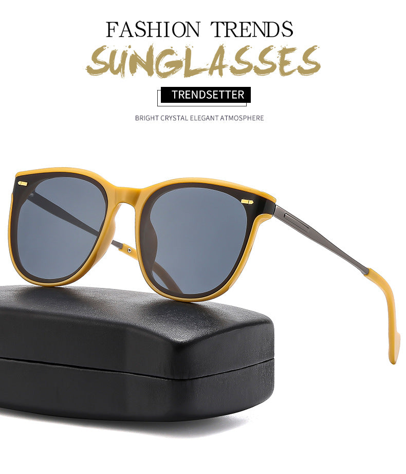 New fashion sunglasses metal rice nail style sunglasses for men and women large frame sunglasses