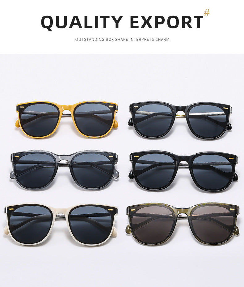 New fashion sunglasses metal rice nail style sunglasses for men and women large frame sunglasses