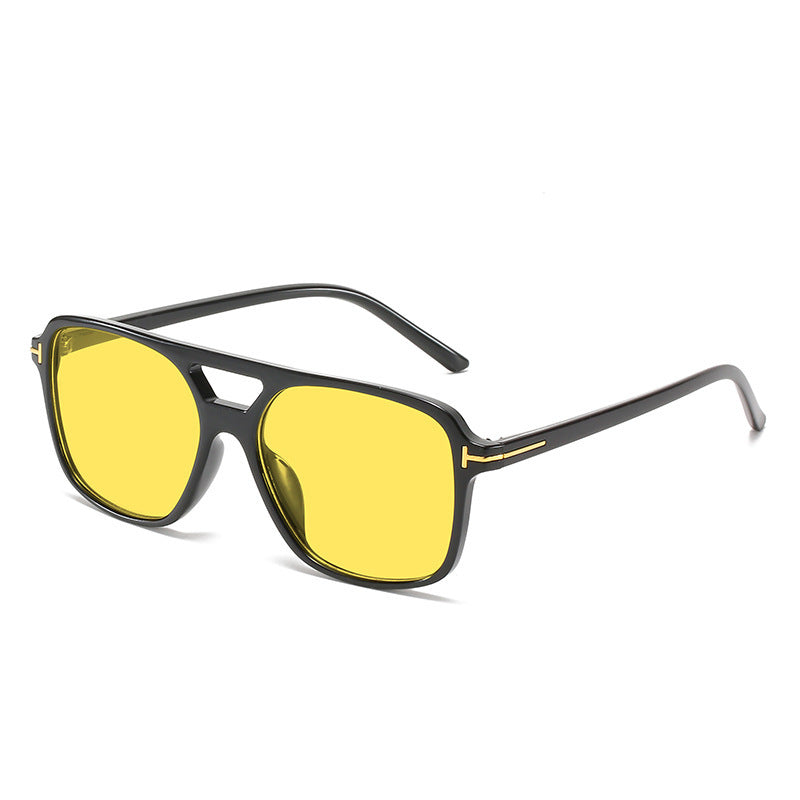 New fashion women's sunglasses, retro sunglasses, T-shaped double bridge fashion sunglasses