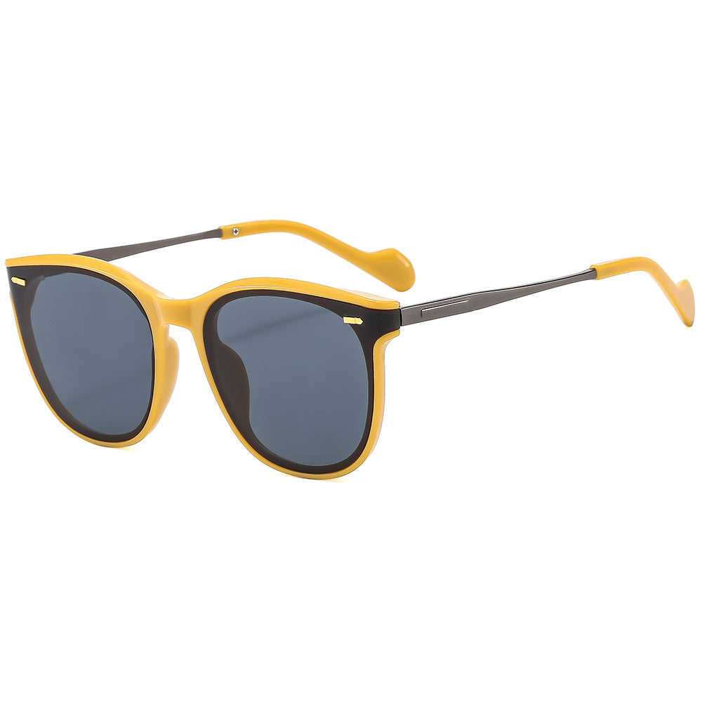 Nouvelles lunettes de soleil tendance en métal style clou de riz pour hommes et femmes, lunettes de soleil à grande monture